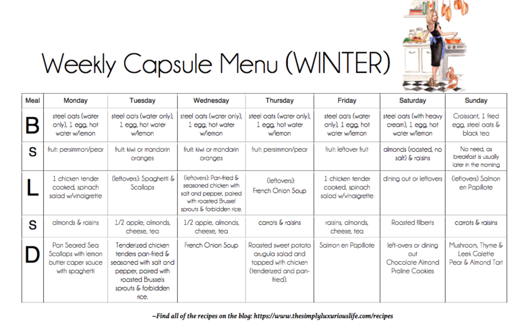 Winter Capsule Menu – The Simply Luxurious Life®
